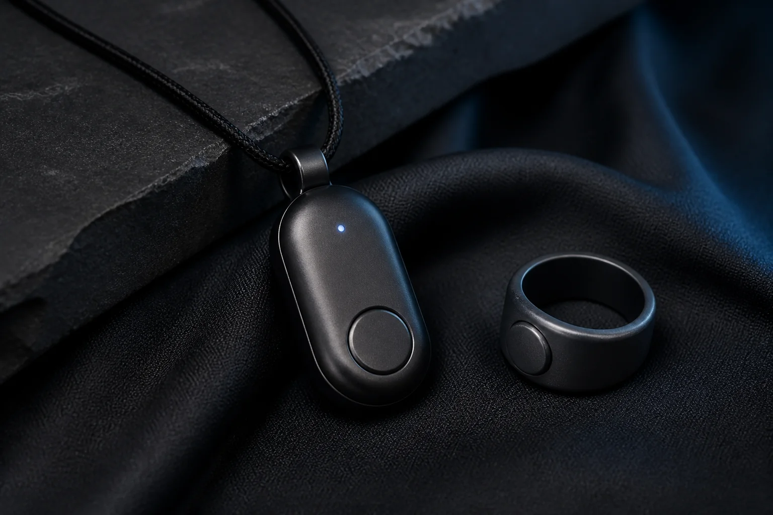 Small screenless haptic Tasbeeh necklace and finger counter concept