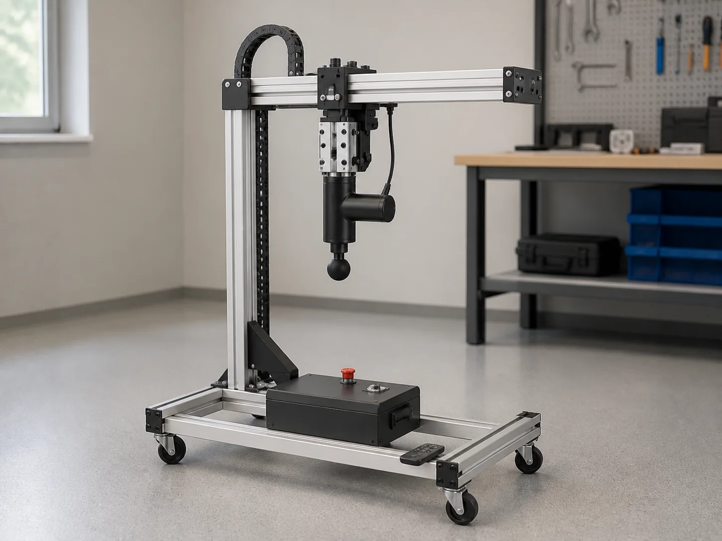 Remote-controlled robotic percussion massage gantry prototype